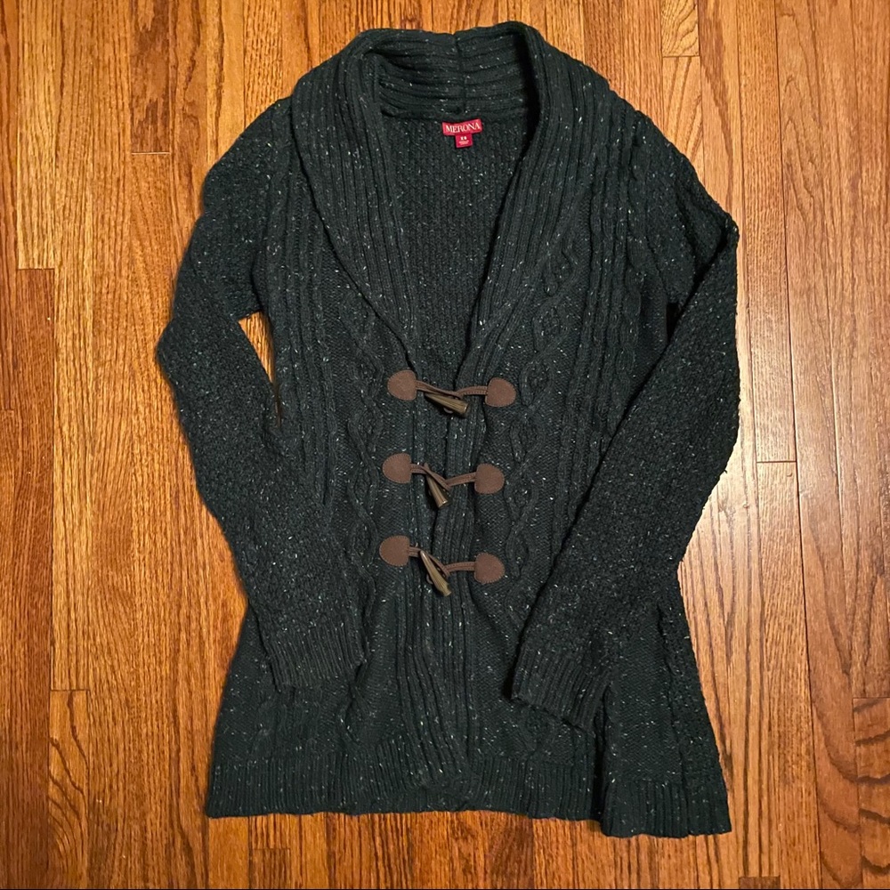 Merona - Green Marled Tassle Cardigan